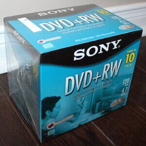 3/$28❤️sealed Sony DVD+RW 10 Pack 120min 4.7G, 1x-4x Speed, Rewritable AccuCORE